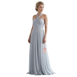 Birdy‎ Grey Christina Convertible Halter Tulle Gown Silver XL New With Tags